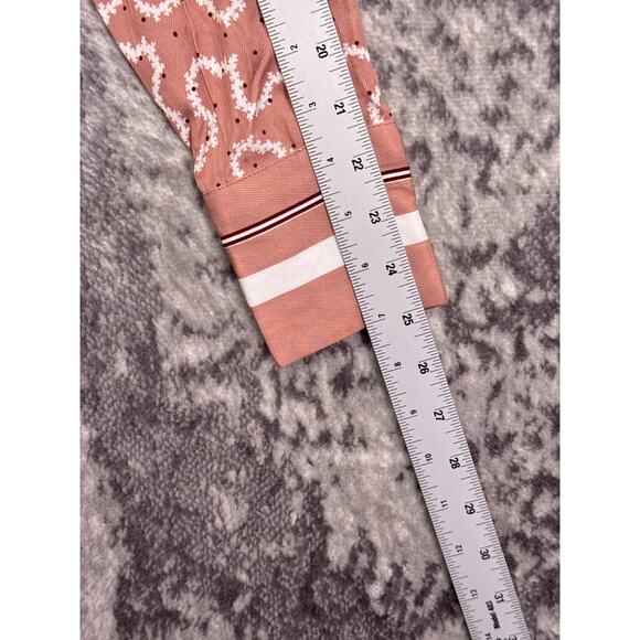 New REISS Blouse US 6 Womens Camilla Pink Scarf Print Oversize Button Down - Picture 5 of 8
